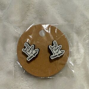I Love You Hand Sign Earrings